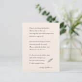 Emily Dickinson Poem hoop is iets met veren Briefkaart (Staand voorkant)