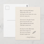 Emily Dickinson Poem hoop is iets met veren Briefkaart (Voorkant / Achterkant)
