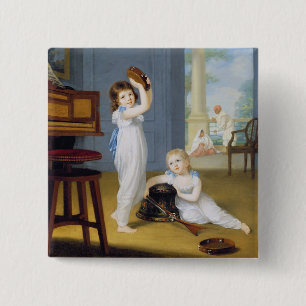 Emily en George Mason, c.1794-95 (olie op canvas) Vierkante Button 5,1 Cm