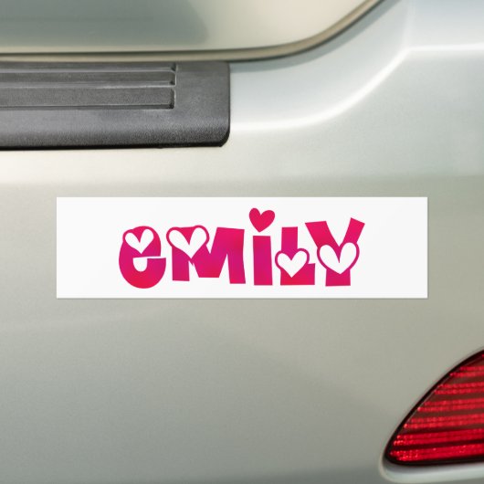 Emily in hart bumpersticker (Op auto)