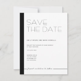 EMILY Modern minimalistisch monochroom Bewaar de d Save The Date