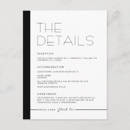 EMILY Moderne Minimalistische Monochrome Detailkaa Informatiekaartje