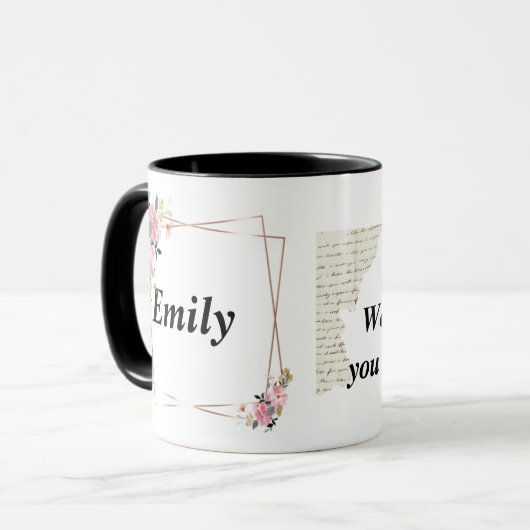 @Emily name Mug – Custom Coffee Cup with An Mok (Voorkant links)