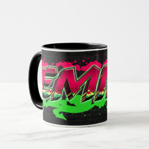 Emily prénom Graffiti red Green Tasse