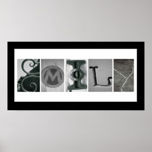 Emily Spelt uit in Foto Alphabet Letters Poster