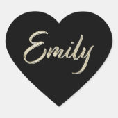 Emily white gold Handwriting Autocollant Coeur (Devant)