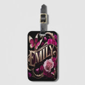 Emily's Bloemen Naamplaat Bagagelabel (Voorkant (verticaal))