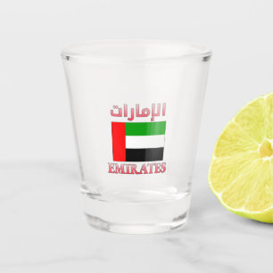 Emirates VAE Vlag الإمارات Arabisch & Engels Cool Shot Glas