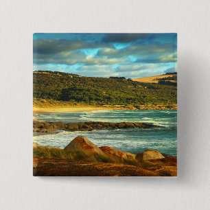Emita Beach Flinders Island, Tasmania Vierkante Button 5,1 Cm