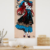 'Emma' 50's Rockabilly Swallow Tattoo Angel Poster (Keuken)