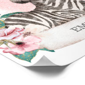 ** EMMA Baby Zebra Nursery Girl Oerwoud Naam Poster (Hoek)