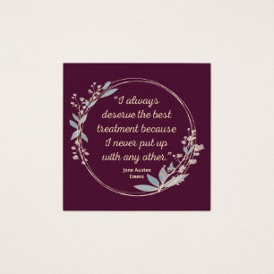 Emma by Jane Austen Quote II - Schuine stijl Vierkante Visitekaartjes