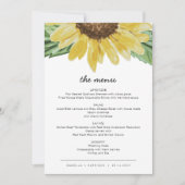Emma - Cartes de menu de mariage tournesol rustiqu (Devant)