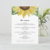 Emma - Cartes de menu de mariage tournesol rustiqu (Debout devant)