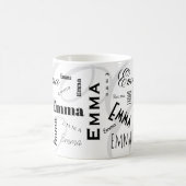 Emma Custom Name  Black White Coffee Mug Koffiemok (Center)