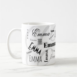 Emma Custom Name  Black White Coffee Mug Koffiemok