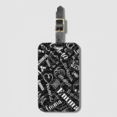 Emma Custom Name Zwart Wit Bagagelabel (Voorkant (verticaal))
