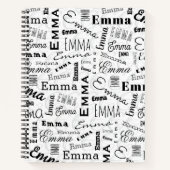 Emma Custom Name Zwart Wit Notitieboek (Voorkant)