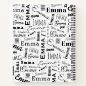 Emma Custom Name Zwart Wit Notitieboek (Achterkant)