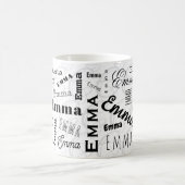 Emma Custom Name Zwart Witte Koffie Mok (Center)