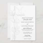 Emma Elegant Cross & Doves Christelijk Wedding Kaart (Voorkant)