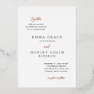 Emma Elegant Wedding Folie Uitnodiging