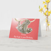 Emma, Grote omhelzingen op uw Verjaardag. luiaard Kaart (Gele Bloem)