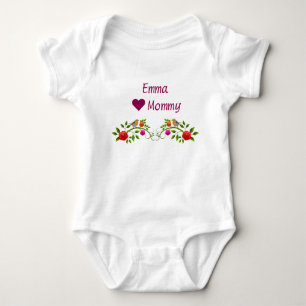 Emma Hearts houdt van mammie Twins Flowers Birds Romper