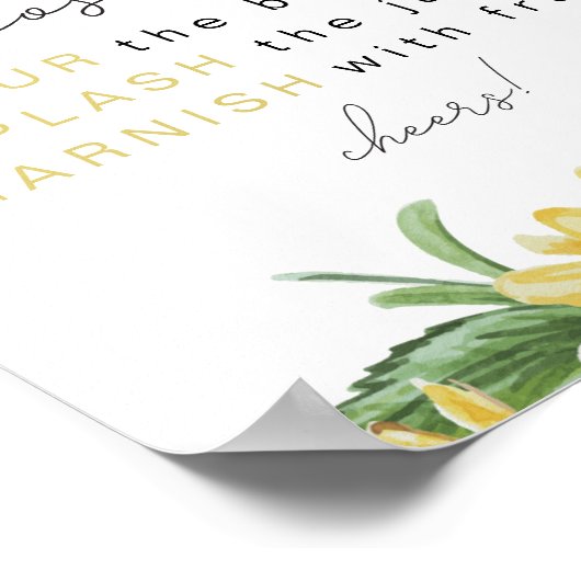 EMMA Landelijke zonnestroombrettin Mimosa Bar bord Poster (Hoek)