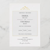 EMMA Mountain Minimalist Dove Grey Folie Uitnodigi Folie Uitnodiging (Voorkant)