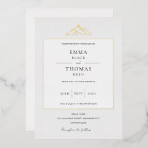 EMMA Mountain Minimalist Dove Grey Folie Uitnodigi