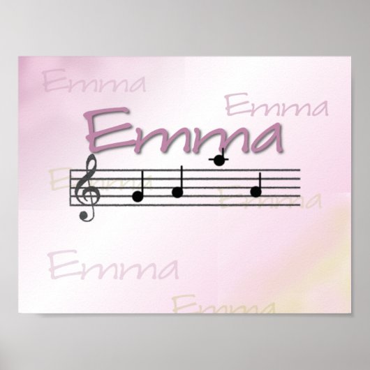Emma Musical Name Nursery Room Poster (Voorkant)