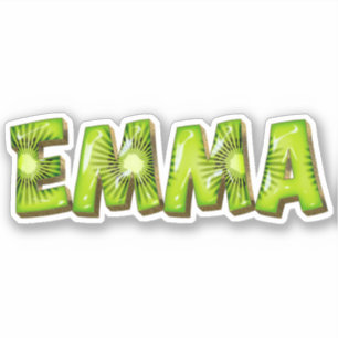 Emma Name Kiwi Design Autocollants
