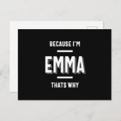 Emma Name Personalized Women Girl Briefkaart (Voorkant / Achterkant)