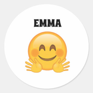 Emma- Persoonlijke Emoji Klassieke Ronde Stickers
