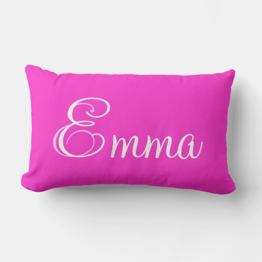 Emma Pink Lumbar Personalized Pillow Kussen (Voorkant)
