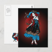 Emma Rockabilly Swallow Tattoo Angel Briefkaart (Voorkant / Achterkant)