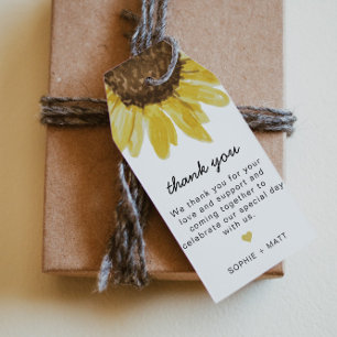 EMMA Rustic Country Sunflower Floral Favor Tag Cadeaulabel