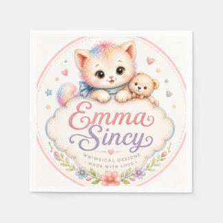 Emma Sincy Whimsical Watercolor Cocktail Servetten