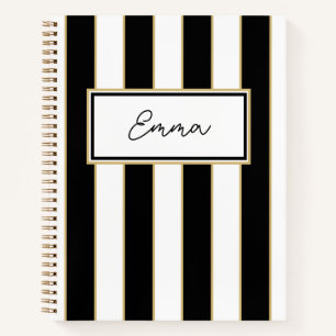 Emma Stripe Notitieboek in zwart-wit