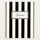 Emma Stripe Weekly Planner en noir et blanc (Devant)