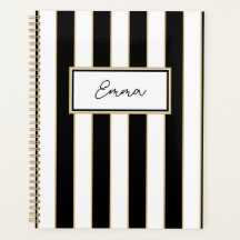 Emma Stripe Weekplanner in zwart-wit