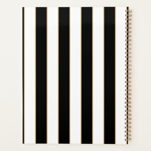 Emma Stripe Weekplanner in zwart-wit Planner (Achterkant)