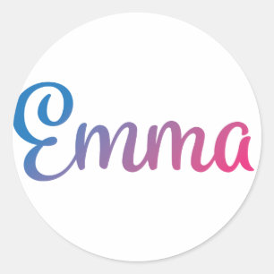 Emma Stylish Cursive Ronde Sticker