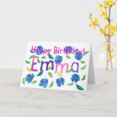 'Emma' Verjaardag Kaart (Gele Bloem)