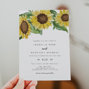 Emma - Waterverf Rustic Sunflower Country Barn Kaart