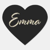 Emma white gold Handwriting Autocollant coeur (Devant)