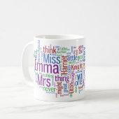 Emma Word Cloud Koffiemok (Voorkant links)