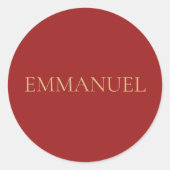EMMANUEL - Autocollant de Noël minimal rouge #4 (Devant)