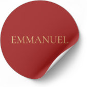 EMMANUEL - Autocollant de Noël minimal rouge #4